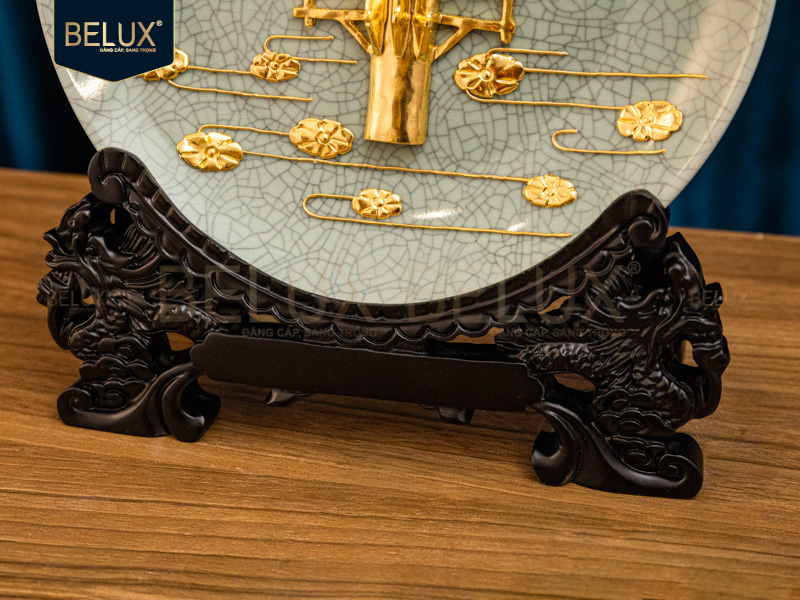 Đĩa Chùa Một Cột Dát Vàng 24k D20